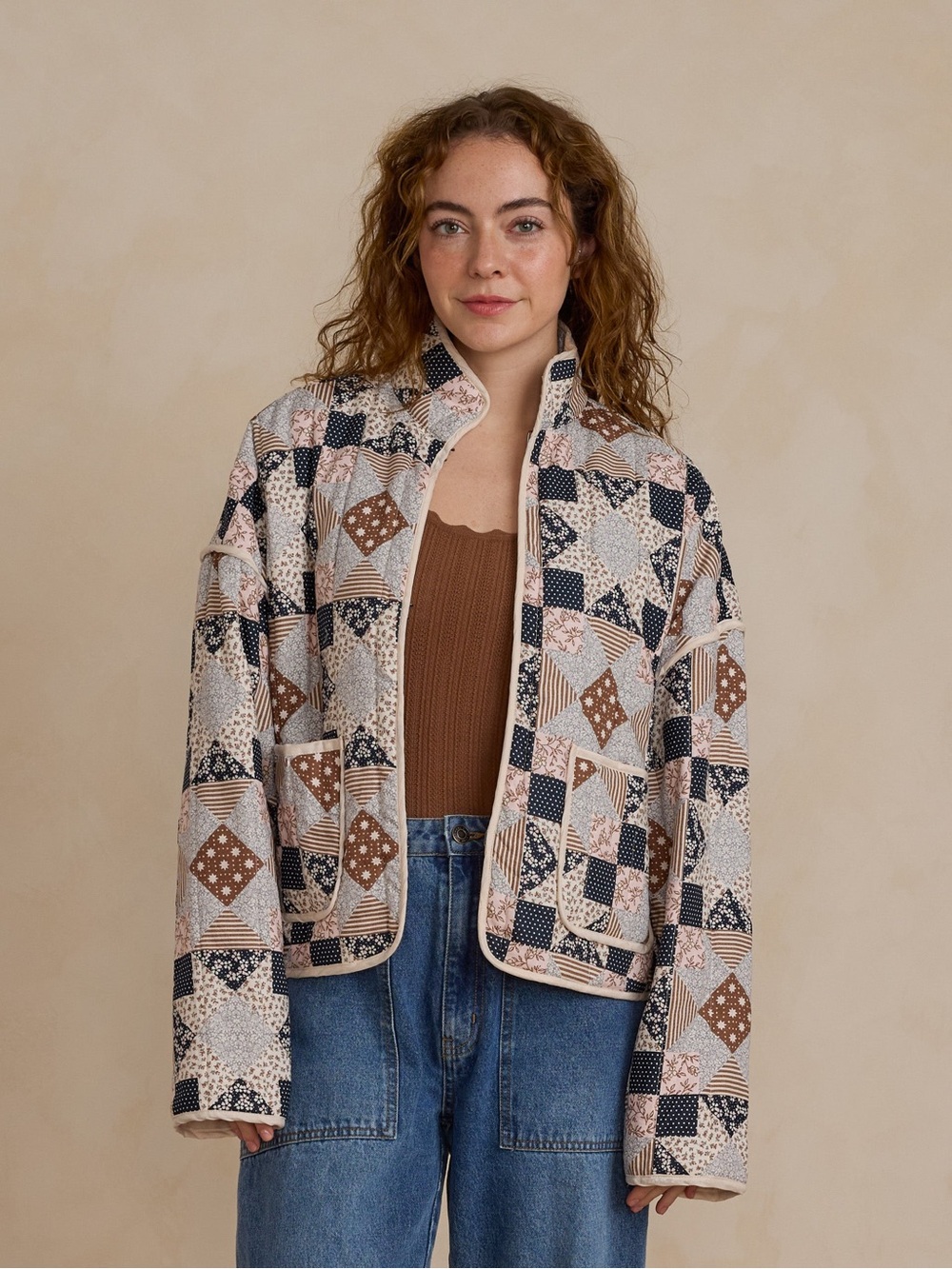 Rylee + Cru Quilted Jacket | Patchwork medium NwT